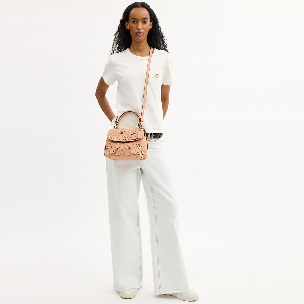 Coach Outlet Emory Top Handle Bag With Floral Appliqué